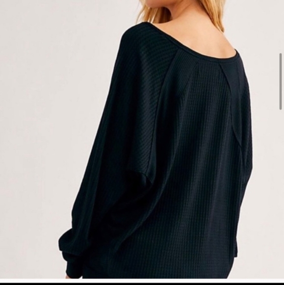 Free people BOHO Santa Clara thermal top black long sleeves size XS 2 4 - Picture 7 of 13